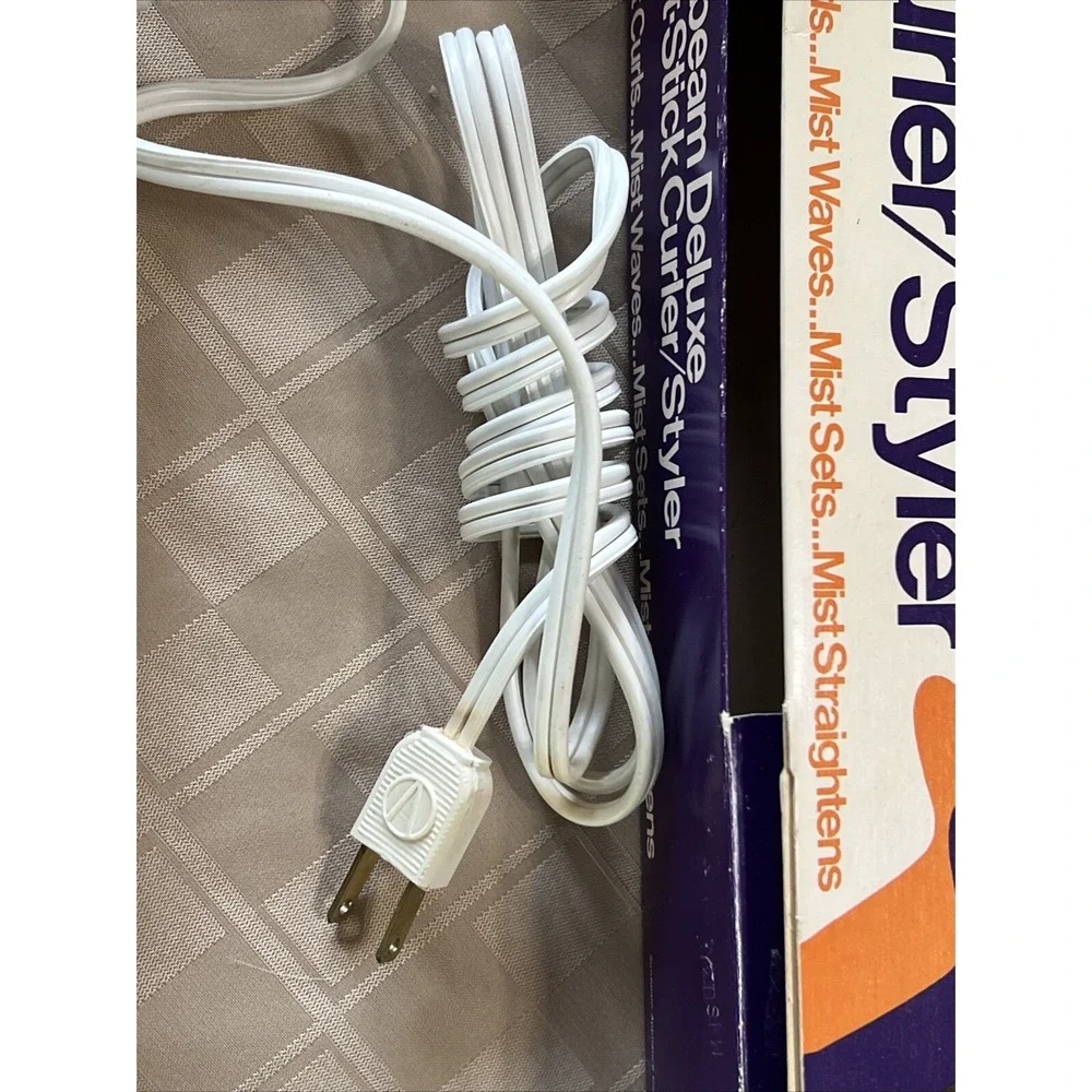 SUNBEAM MIST STICK CURLER STYLER 54-28 WC2 1973 EUC Vintage Warranty Card Tested